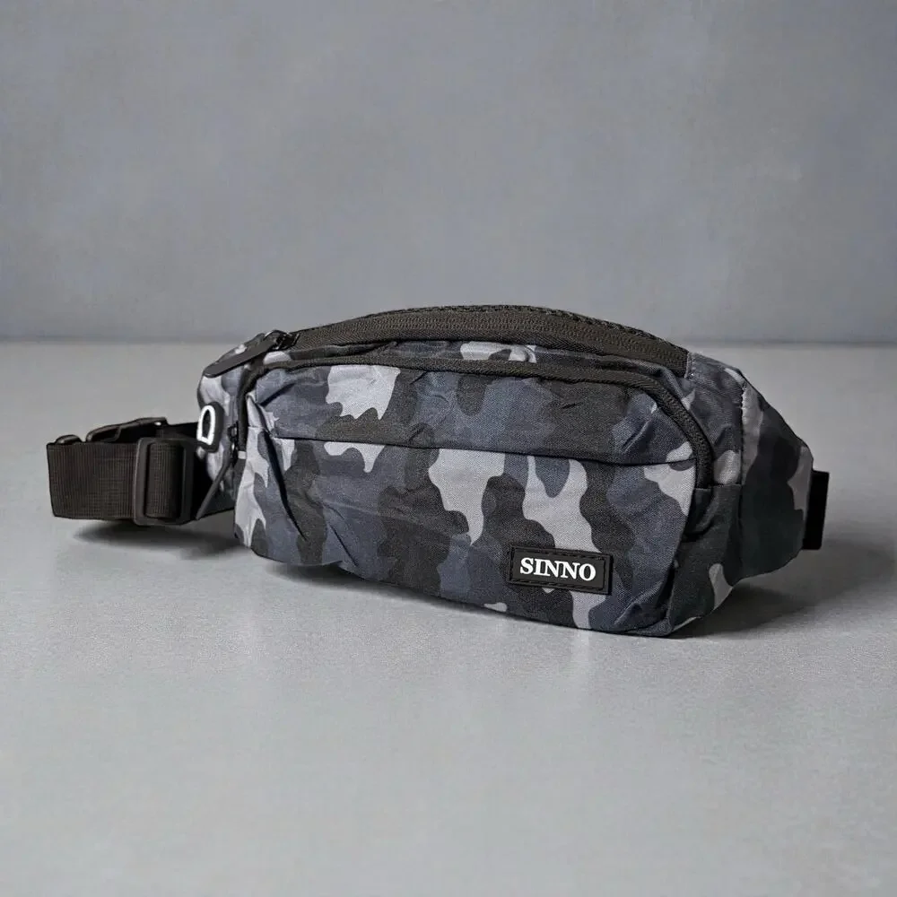 SINNO Crossbody Fanny Pack Unisex Navy Camouflage Multi-Pocket